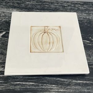 Crate & Barrel white pumpkin trivet or wall hanging. Made in Italy